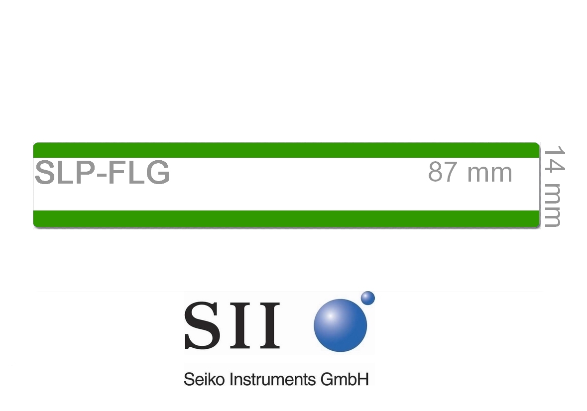 SLP-FLG schmale Etiketten mit grünem Rand