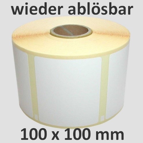 100 x 100 mm Thermodirekt Etiketten, wieder ablösbar-0