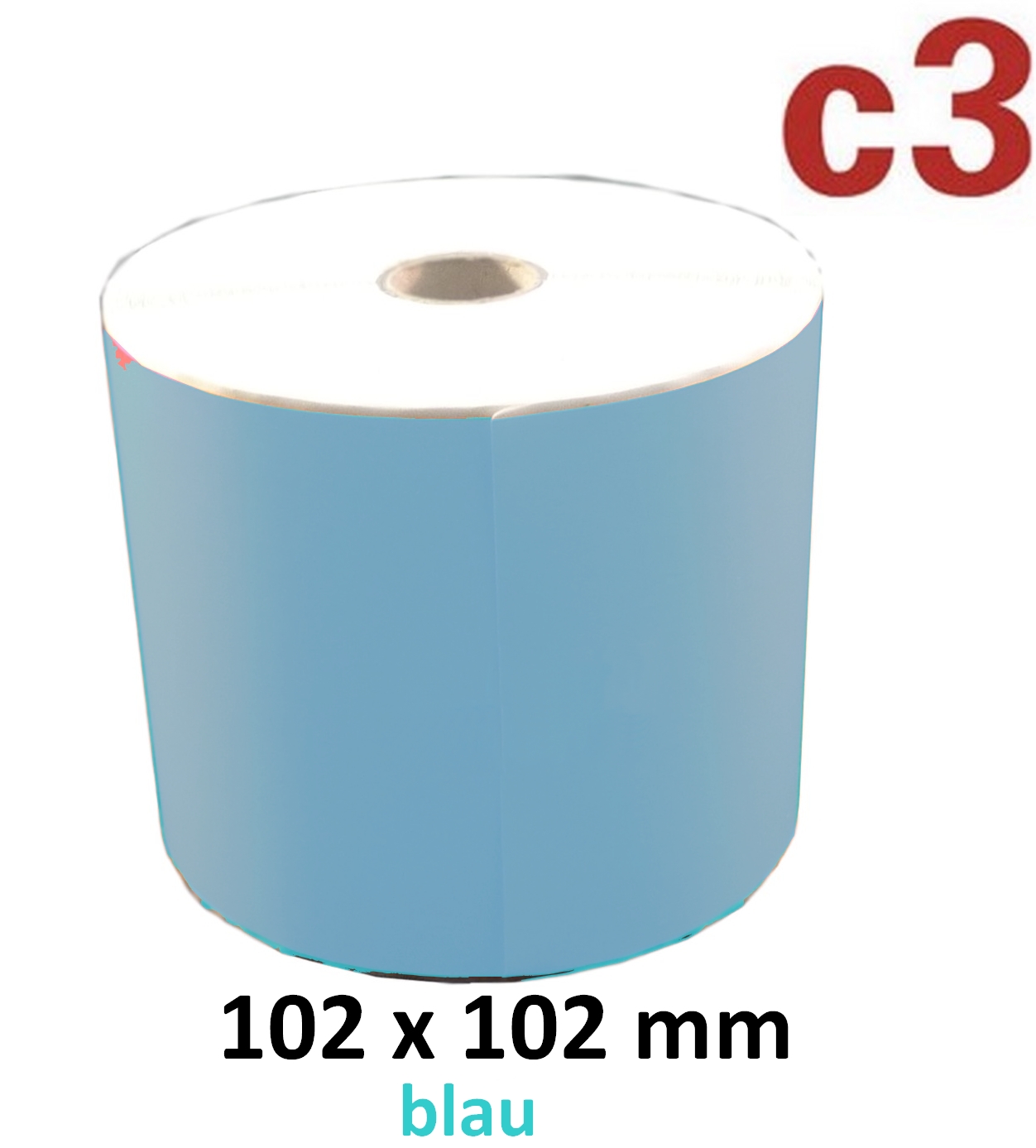 102 x 102 mm Thermodirekt Etiketten, blau-0