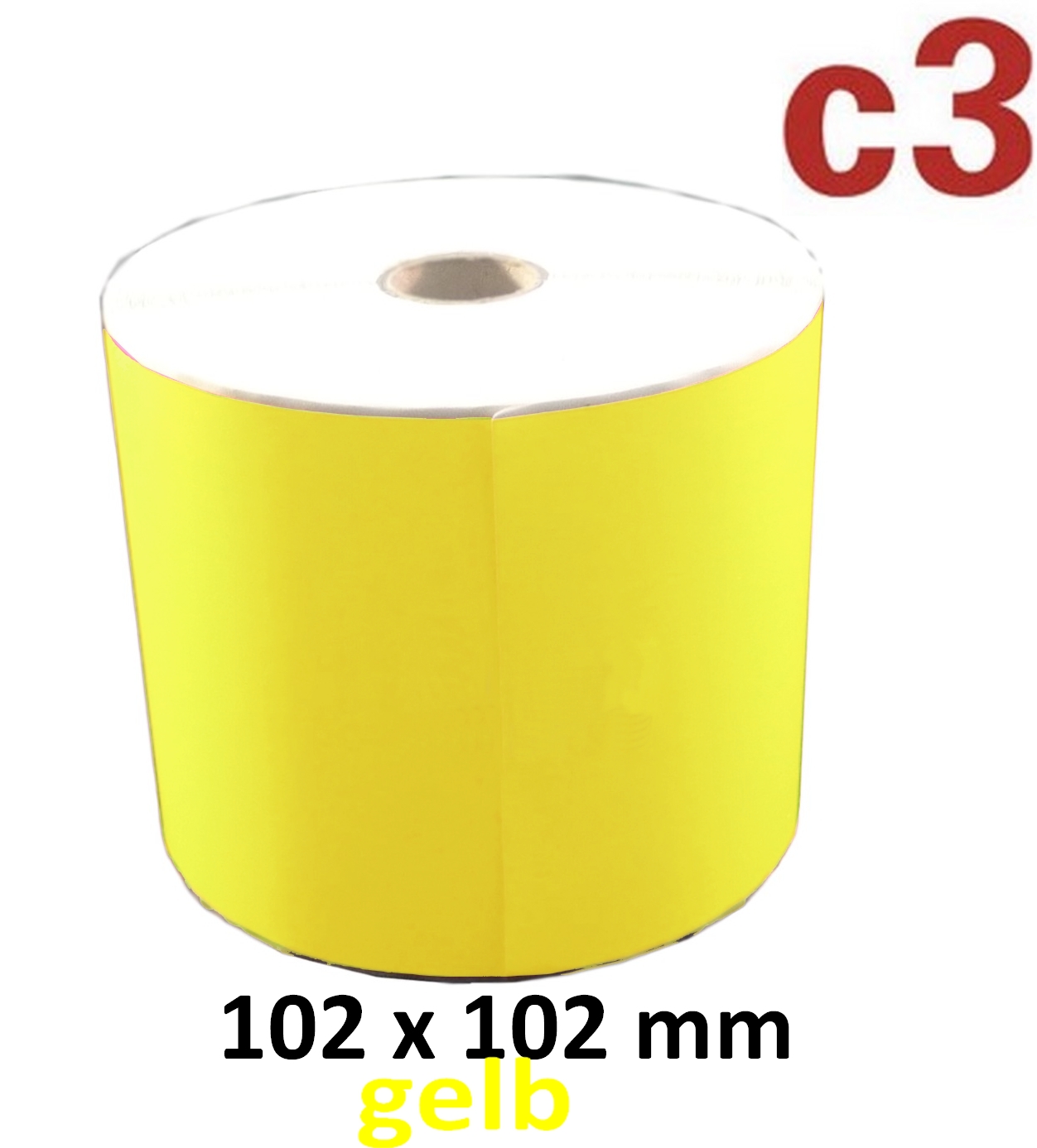 102 x 102 mm Thermodirekt Etiketten, gelb-0