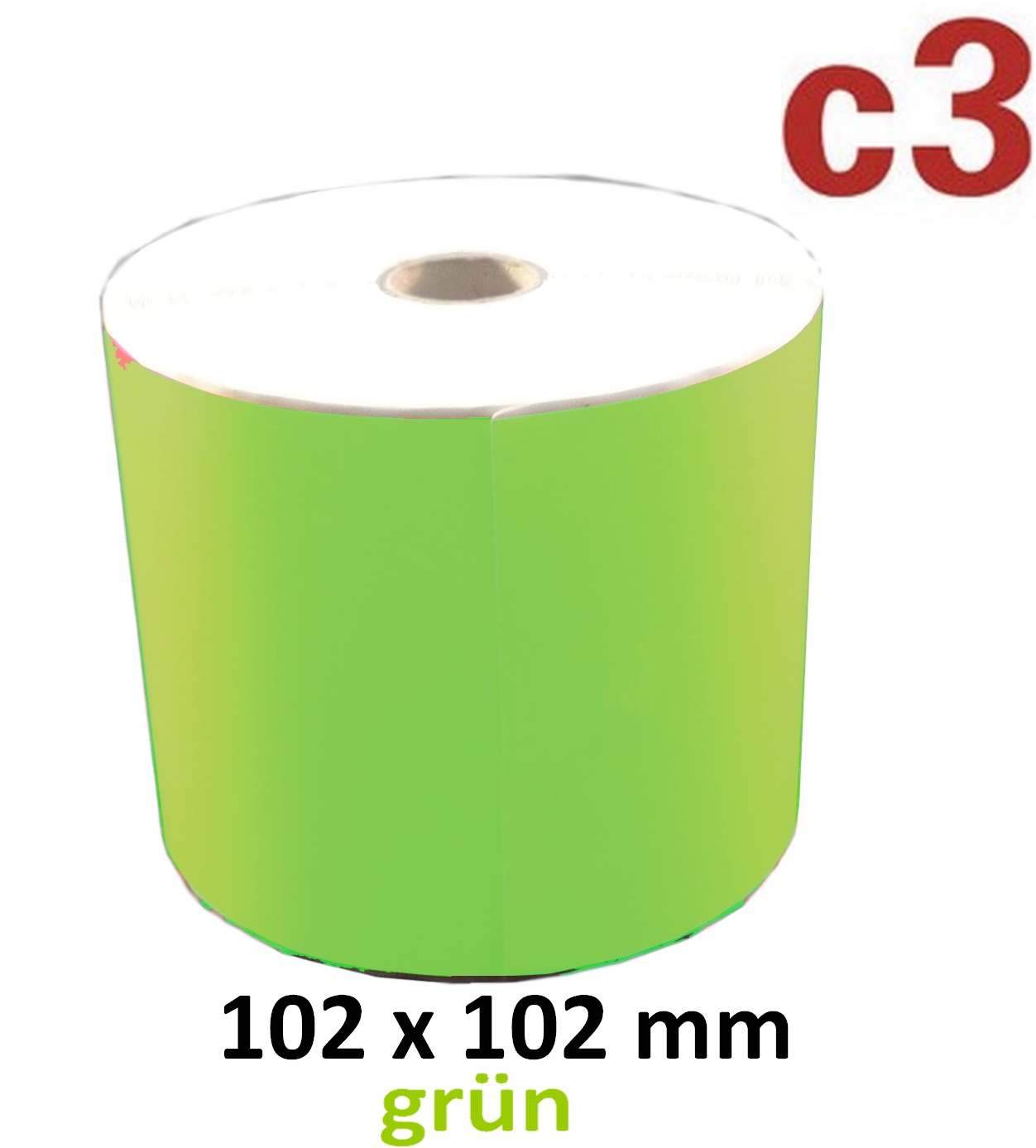 102 x 102 mm Thermodirekt Etiketten, grün-0