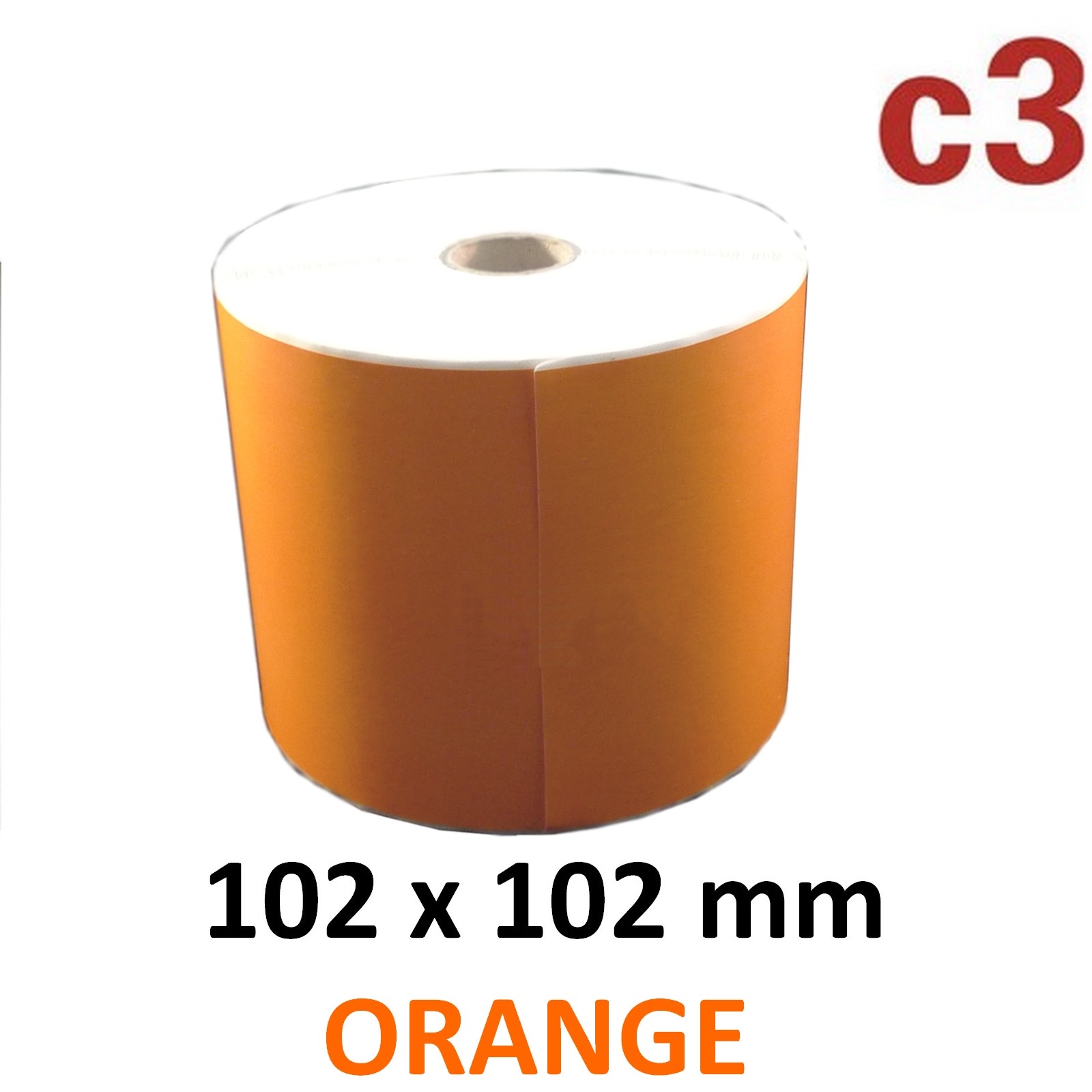 102 x 102 mm Thermodirekt Etiketten, orange-0