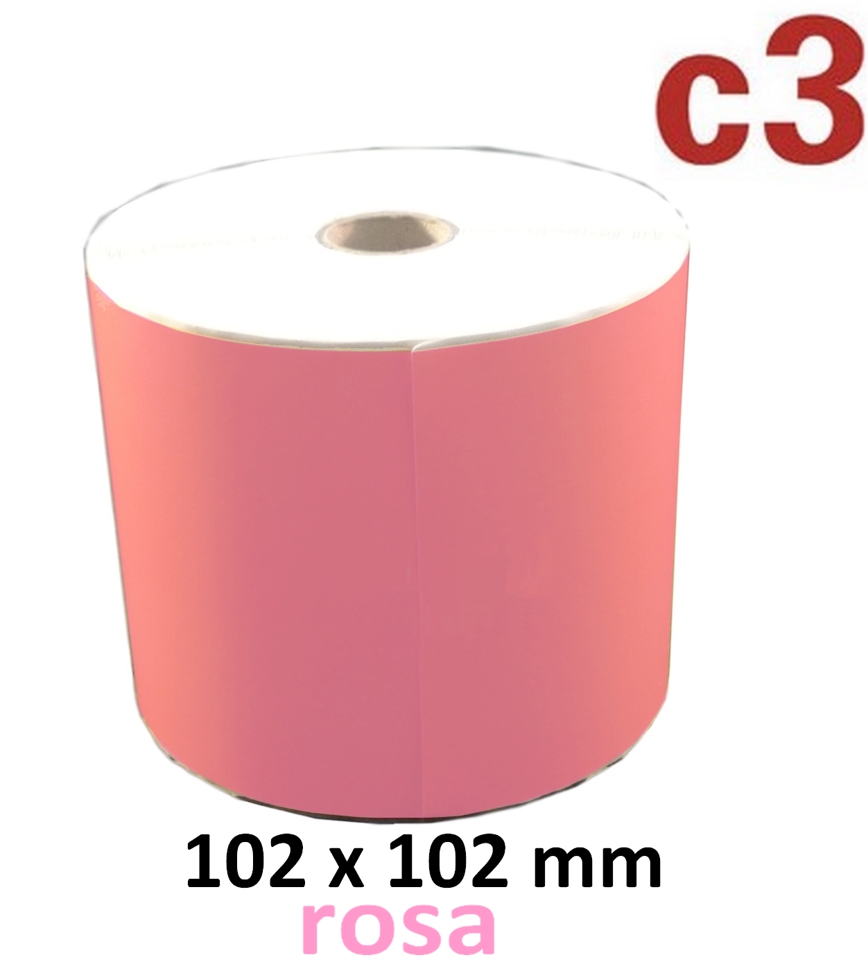 102 x 102 mm Thermodirekt Etiketten, rosa-0