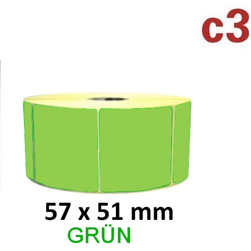 Grüne Thermoetiketten 57x51mm